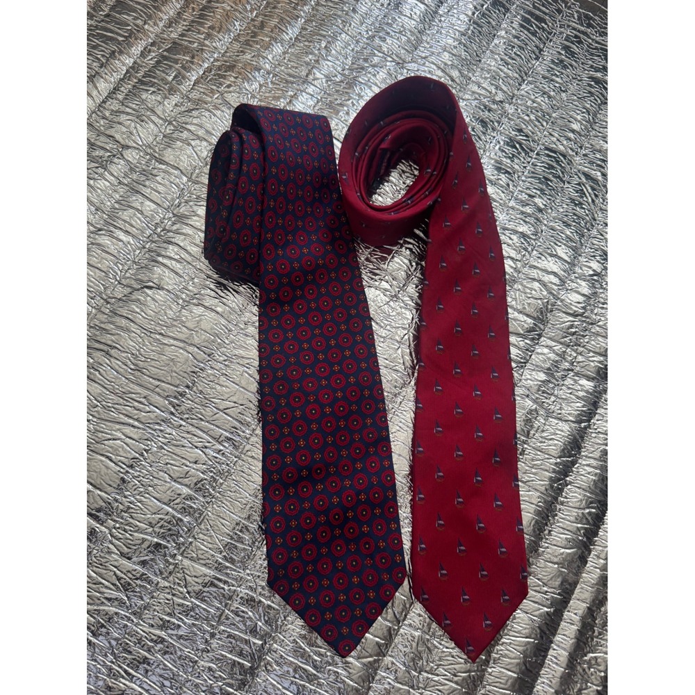 Silk Tie Lot of 3 - Brooks Brothers Makers Chaps YSL Yves Saint Laurent Vintage